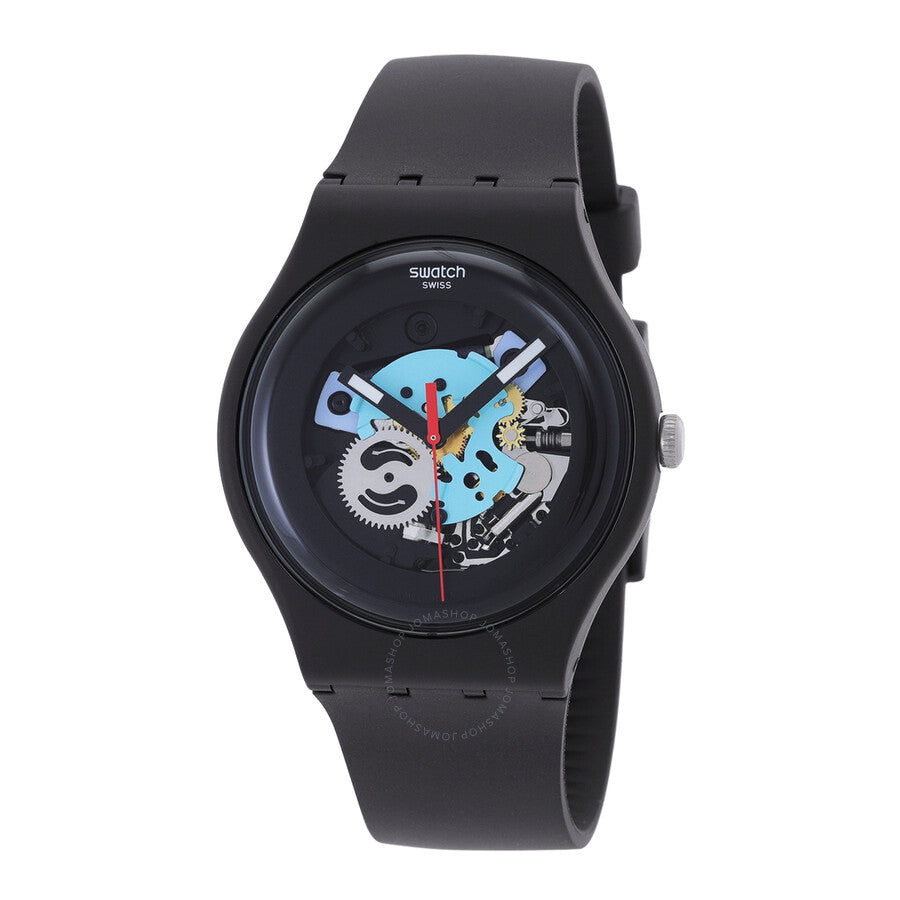 Swatch Core Black Lacquered Quartz Black Dial Men's Watch SO29B107 - The Watches Men & Co