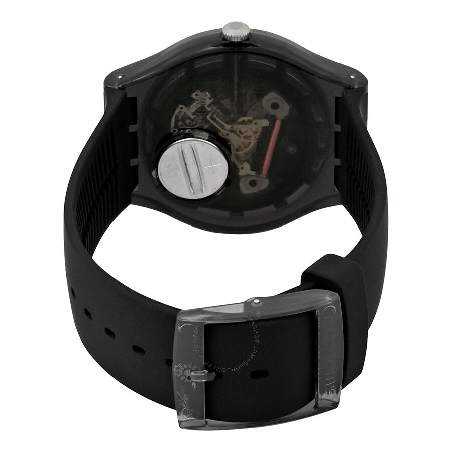 Swatch Darksparkles Black Dial Black Silicone Ladies Watch SUOB156 - The Watches Men & Co #3