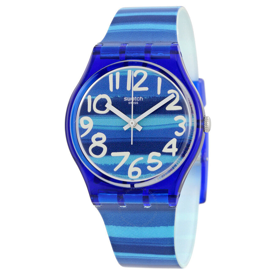 Swatch Linajola Blue Dial Blue Plastic Unisex Watch GN237 - The Watches Men & Co