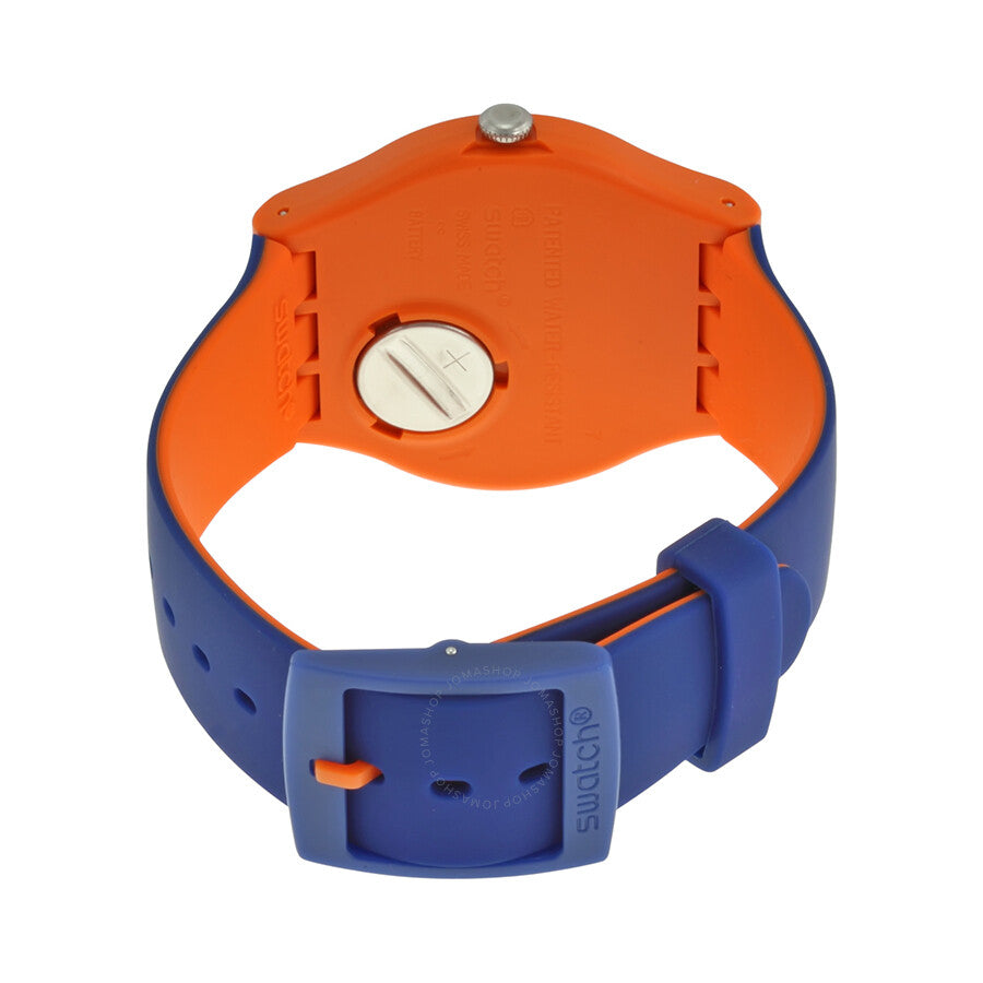 Swatch Myrtil-Tech Solid Blue and Orange Skeleton  Dial Blue Silicone Unisex Watch SUOO102 - The Watches Men & Co #3