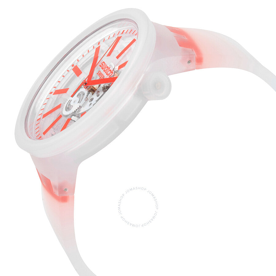 Swatch Orange-In-Jelly Quartz White Skeleton Center Watch SO27E102 - The Watches Men & Co #2