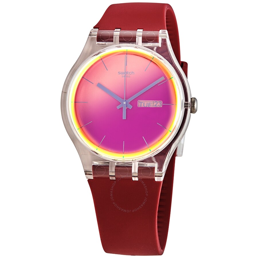 Swatch POLARED Quartz Red Dial Ladies Watch SUOK717 - The Watches Men & Co