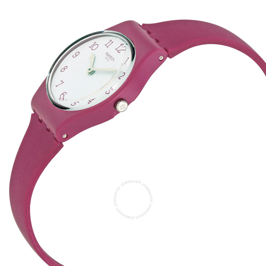 Swatch Redbelle White Dial Matte Burgundy Ladies Watch LR130 - The Watches Men & Co #2