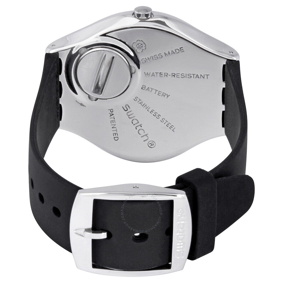 Swatch Skinnoiriron White Dial Black Rubber Unisex Watch SYXS100 - The Watches Men & Co #3