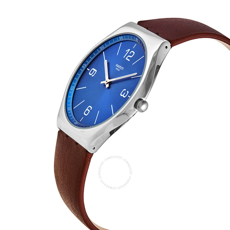 Swatch SKINWIND Sun-brushed Blue Dial Men's Watch SS07S101 - The Watches Men & Co #2