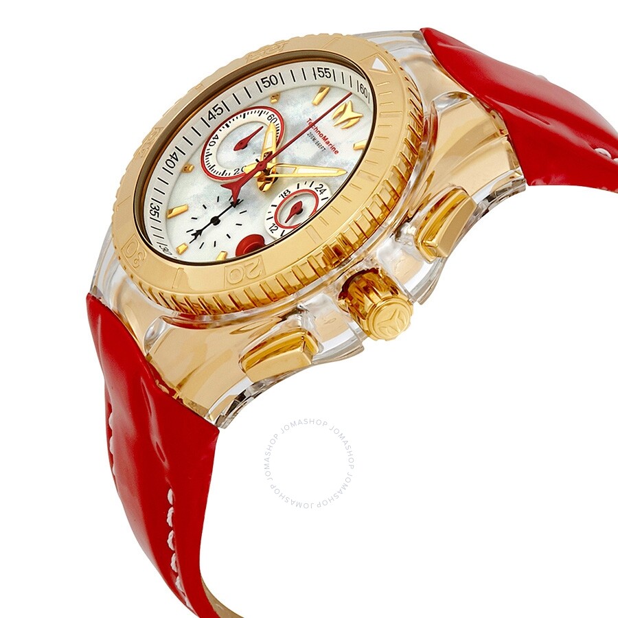 Technomarine Cruise Valentine Chronograph Quartz White Mother of Pearl Dial Ladies Watch TM-117003 - The Watches Men & Co #2