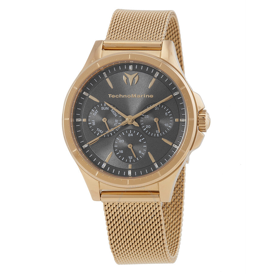 Technomarine MoonSun Date-Day Quartz Charcoal Dial Ladies Watch TM-822052 - The Watches Men & Co