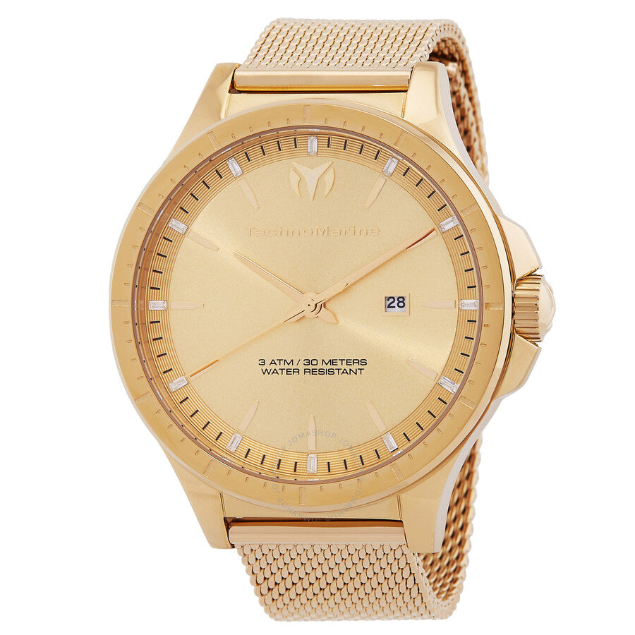 Technomarine MoonSun Date Quartz Gold Dial Men's Watch TM-822009 - The Watches Men & Co
