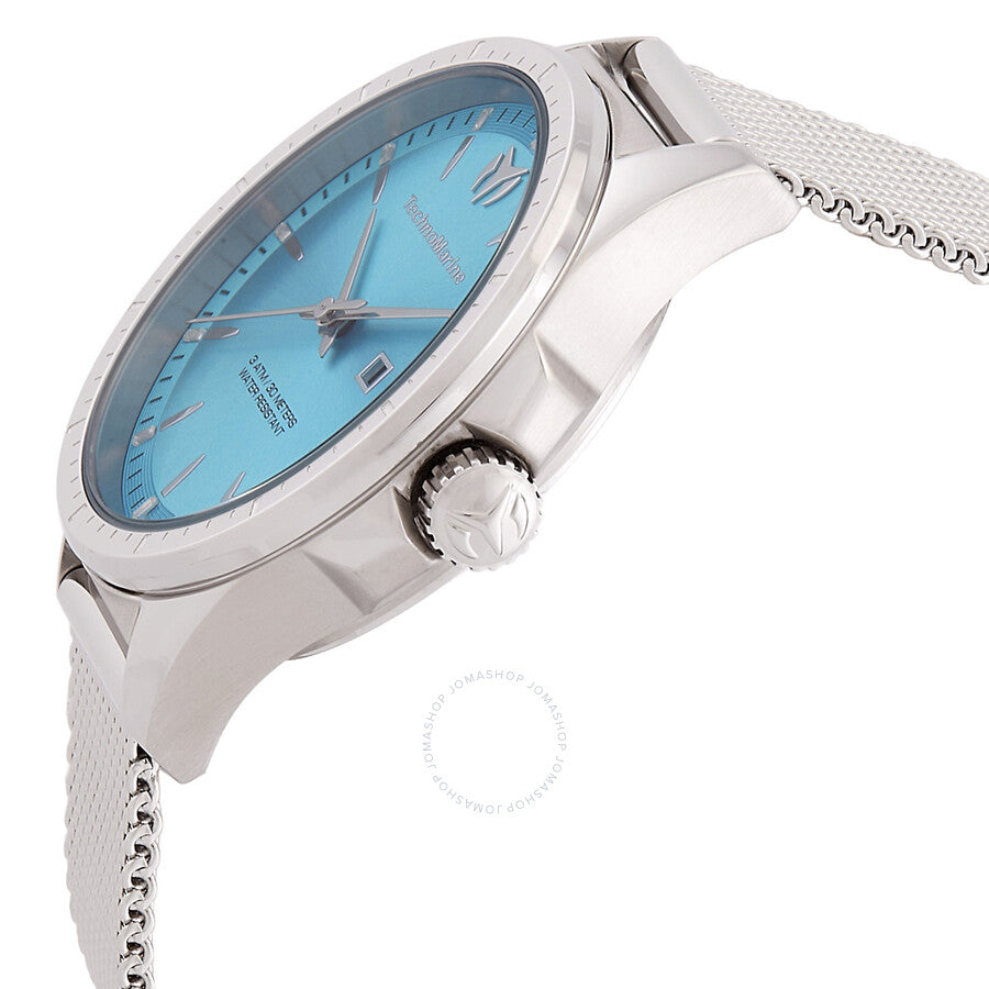 Technomarine MoonSun Date Quartz Light Blue Dial Ladies Watch TM-822035 - The Watches Men & Co #2