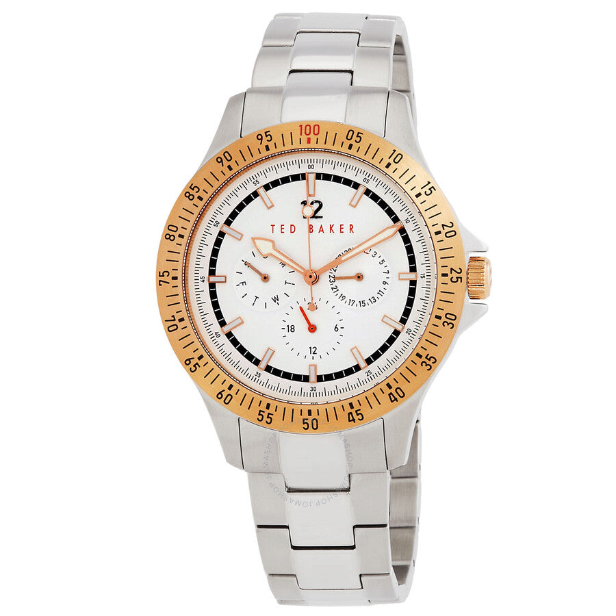 Ted Baker Multifunction Quartz White Dial Two-Tone Men's Watch BKPNTF006 - The Watches Men & Co
