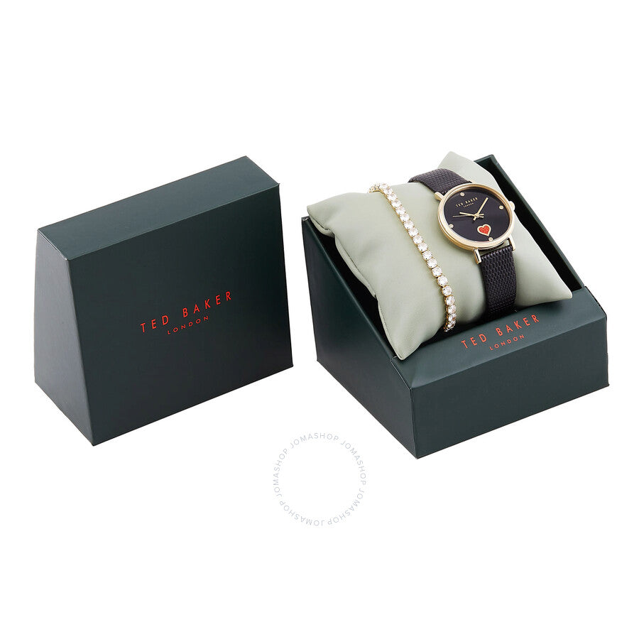 Ted Baker Phylipa Quartz Crystal Black Dial Ladies Watch and Bracelet Set BKGFW22159I - The Watches Men & Co #4