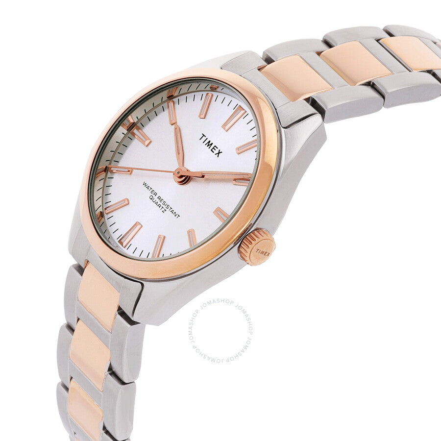 Timex Highview Quartz Silver Dial Two-Tone Ladies Watch TW2V26500 - The Watches Men & Co #2