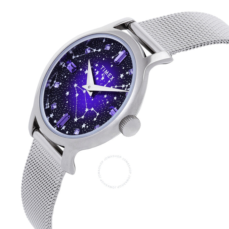 Timex Transcend Celestial Quartz Crystal Purple Dial Ladies Watch TW2V52000 - The Watches Men & Co #2