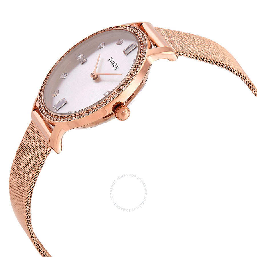 Timex Transcend Quartz Crystal Silver Dial Ladies Watch TW2W19200 - The Watches Men & Co #2