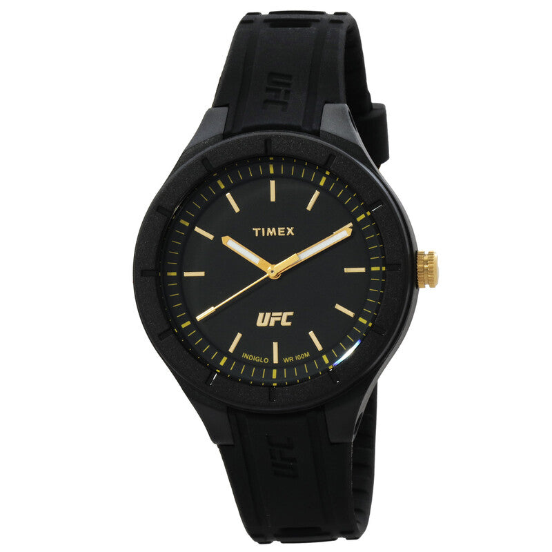 Timex UFC Shogun Black Dial Black Rubber Watch TW2V56900