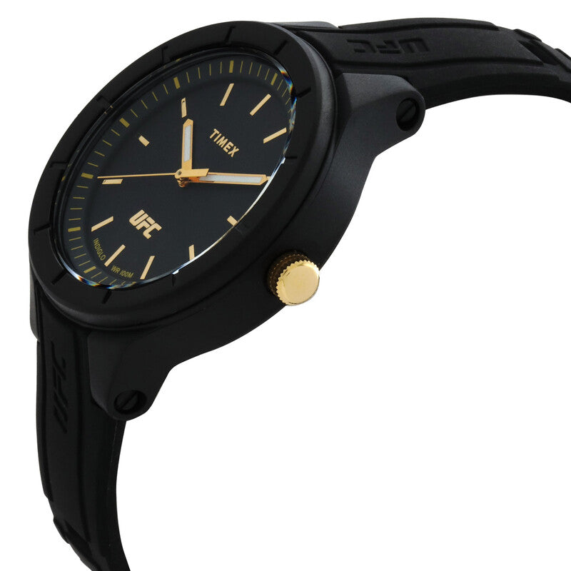 Timex UFC Shogun Black Dial Black Rubber Watch TW2V56900