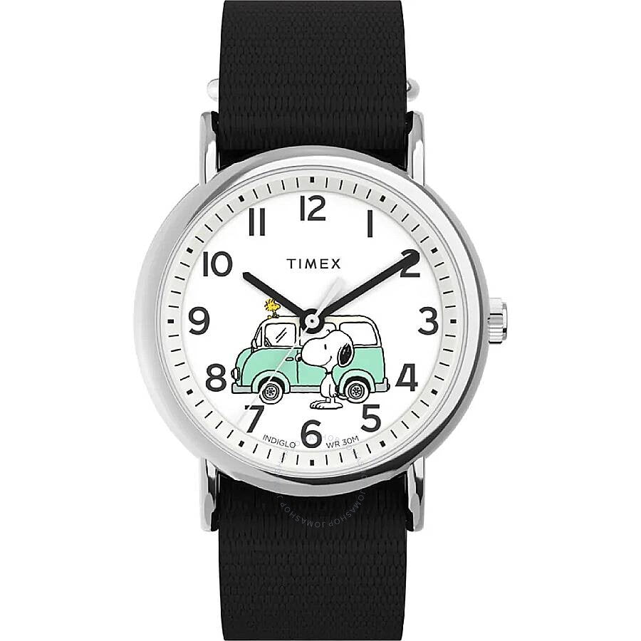 Timex Weekender x Peanuts Van Quartz White Dial Watch TW2Y11800JT - The Watches Men & Co