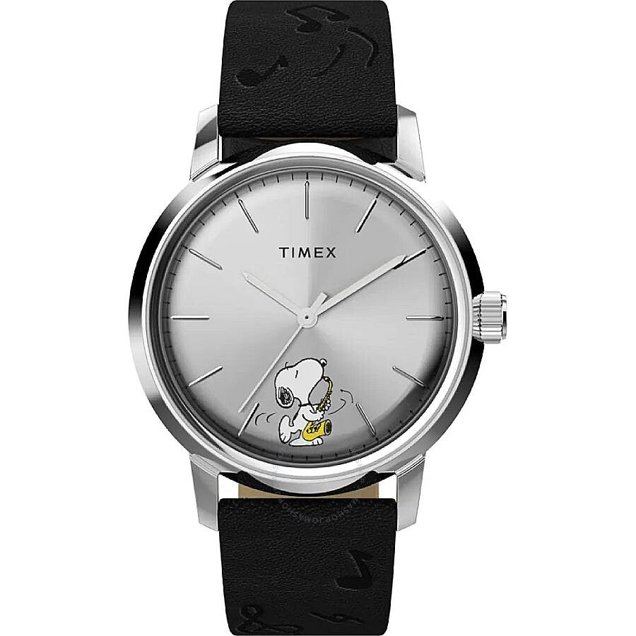 Timex X Peanuts Marlin Automatic Silver Dial Men's Watch TW2W68800 - The Watches Men & Co