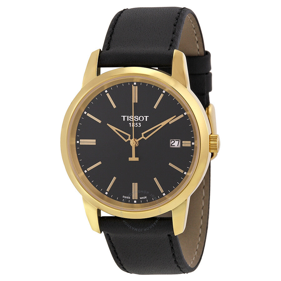 Tissot Classic Dream Black Dial  Black Leather Men's T0334103605101 - The Watches Men & Co