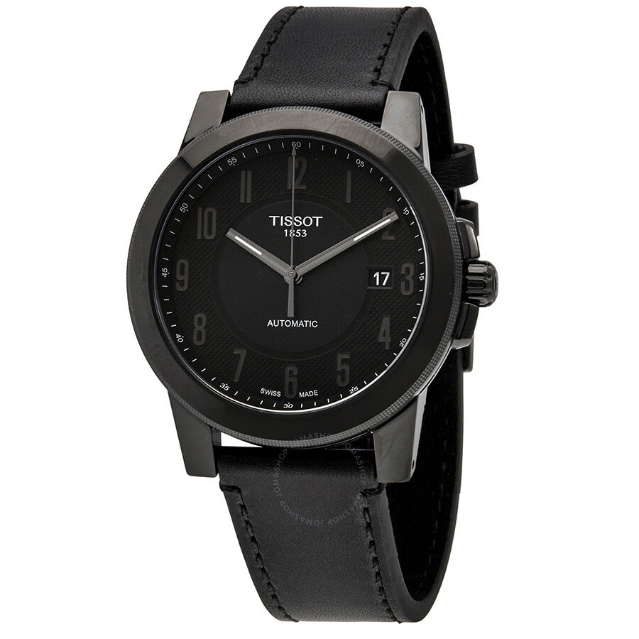 Tissot Gentleman Black Dial Black Leather Men's Watch T098.407.36.052.00 - The Watches Men & Co