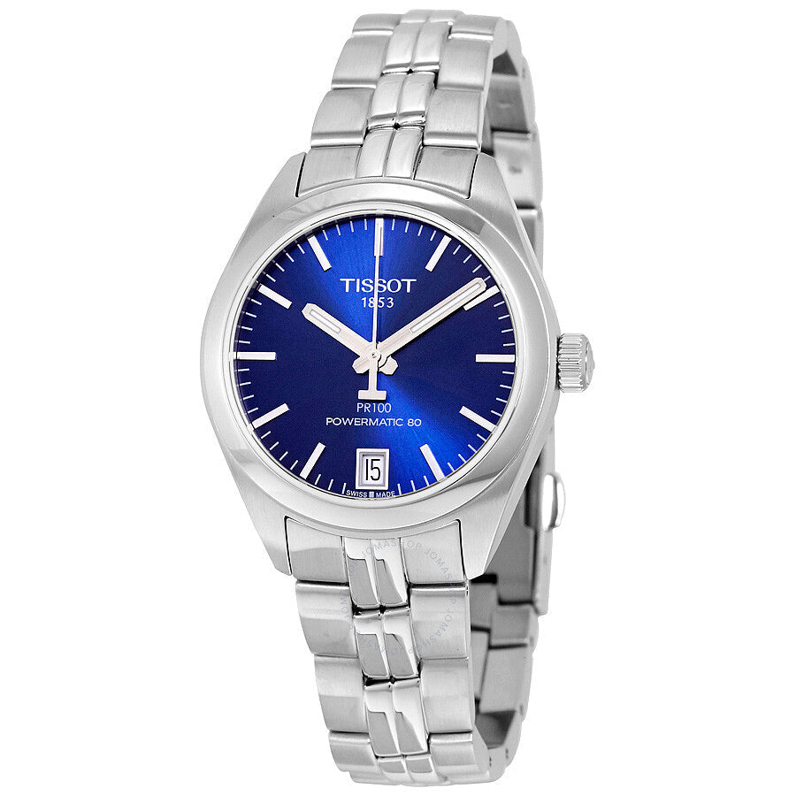 Tissot PR 100 Automatic Blue Dial Ladies Watch T101.207.11.041.00 - The Watches Men & Co