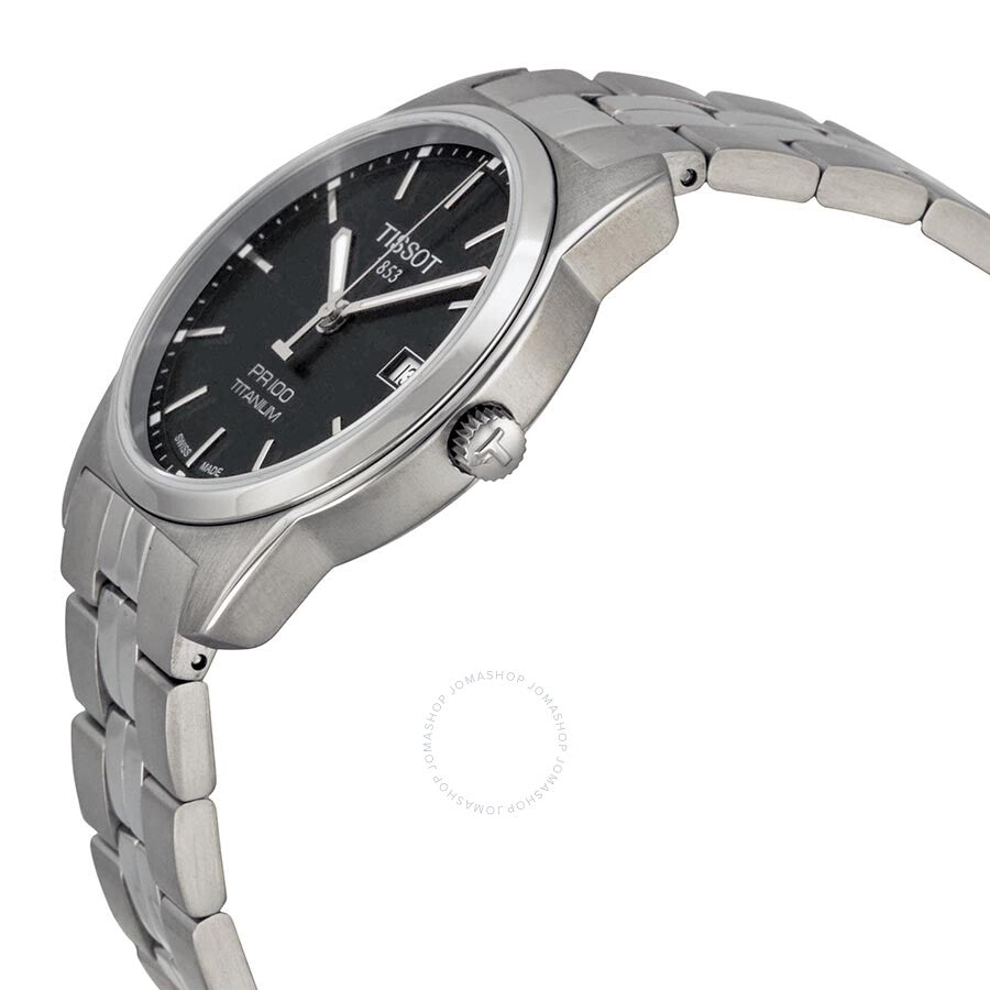 Tissot PR100 Black Dial Titanium Men's Watch T0494104405100 - The Watches Men & Co #2