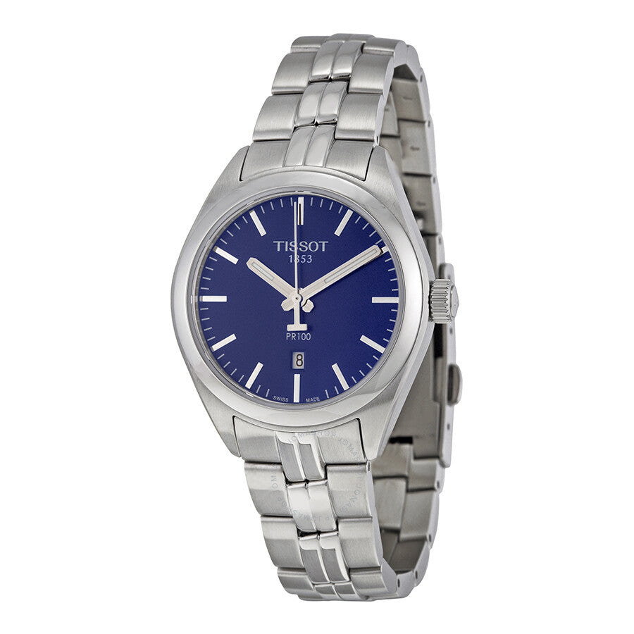 Tissot PR100 Blue Dial Stainless Steel Ladies Watch T1012101104100 - The Watches Men & Co