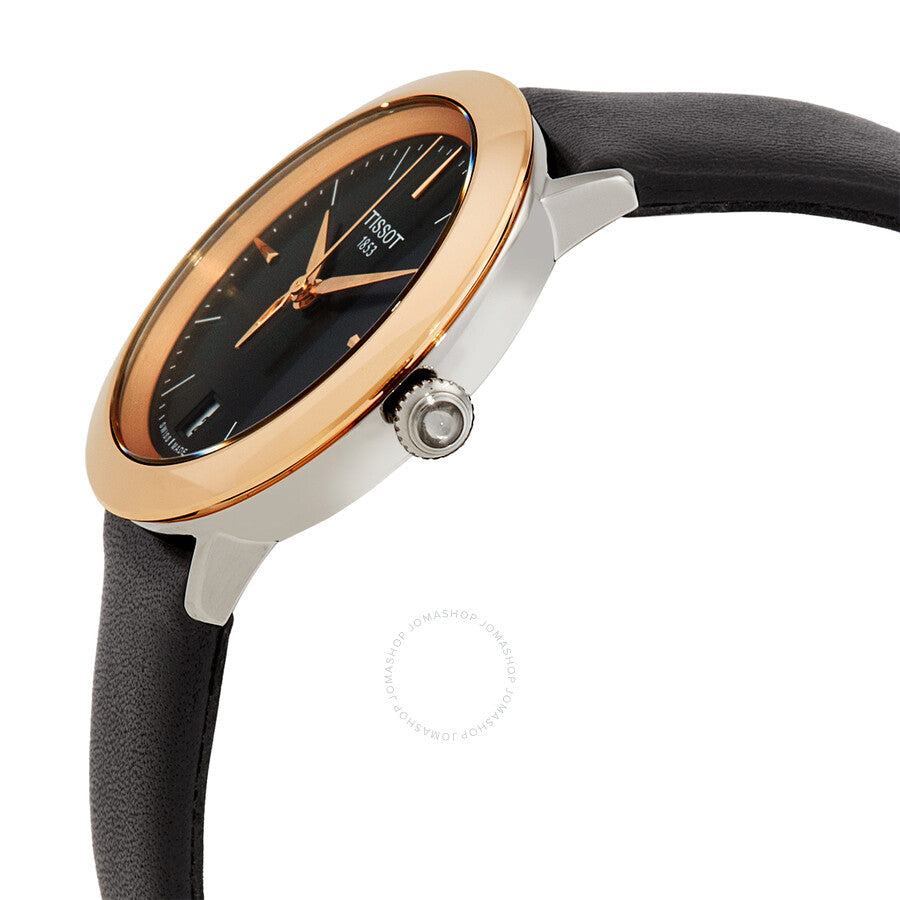 Tissot T-Gold Quartz Black Dial Ladies Watch T929.210.46.051.00 - The Watches Men & Co #2