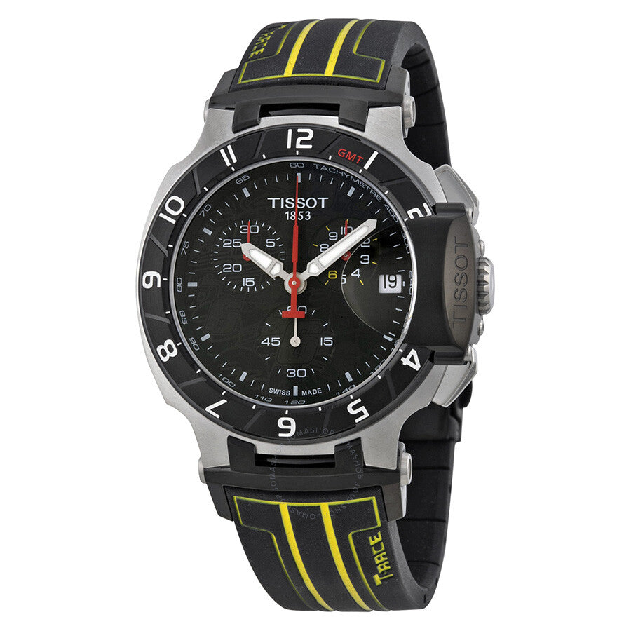 Tissot T-Race Chronograph Black Dial Black Rubber Men's Watch T0484172705103 - The Watches Men & Co