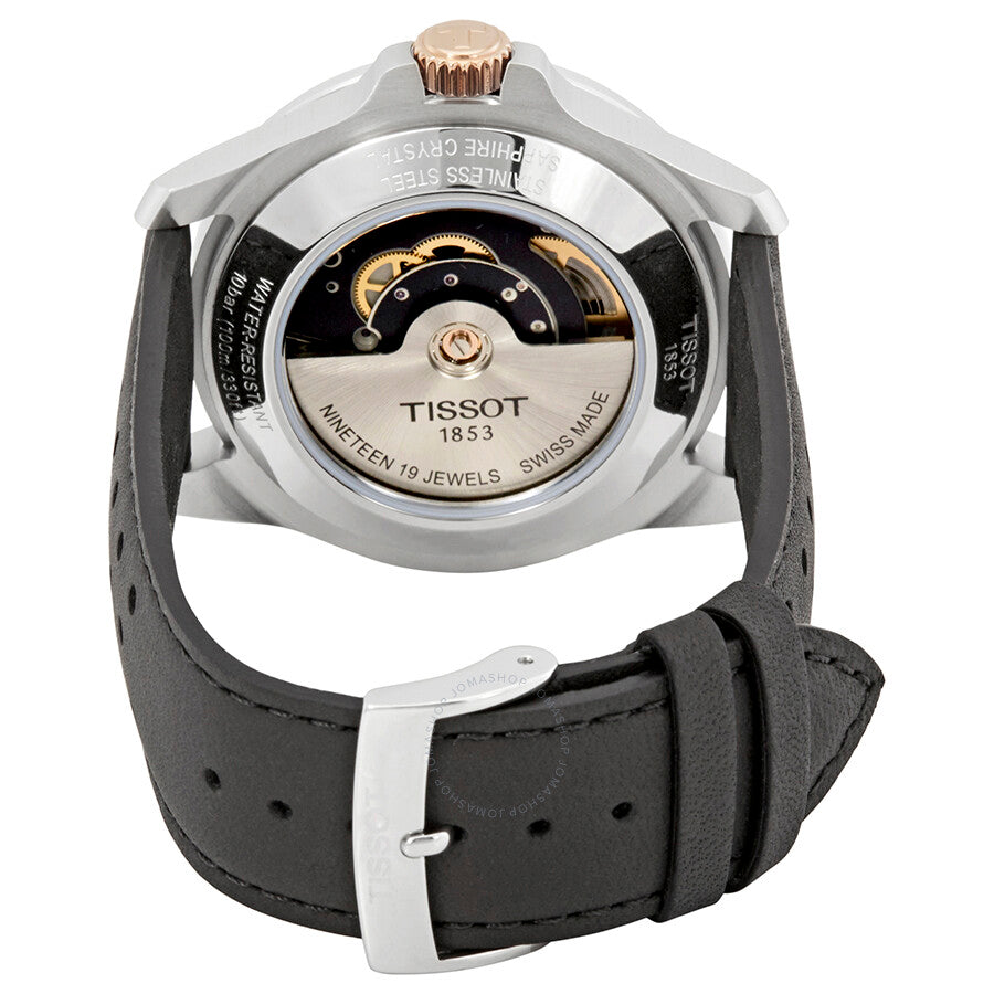 Tissot V8 Automatic Silver Dial Black Leather Men's Watch T1064072603100 - The Watches Men & Co #3
