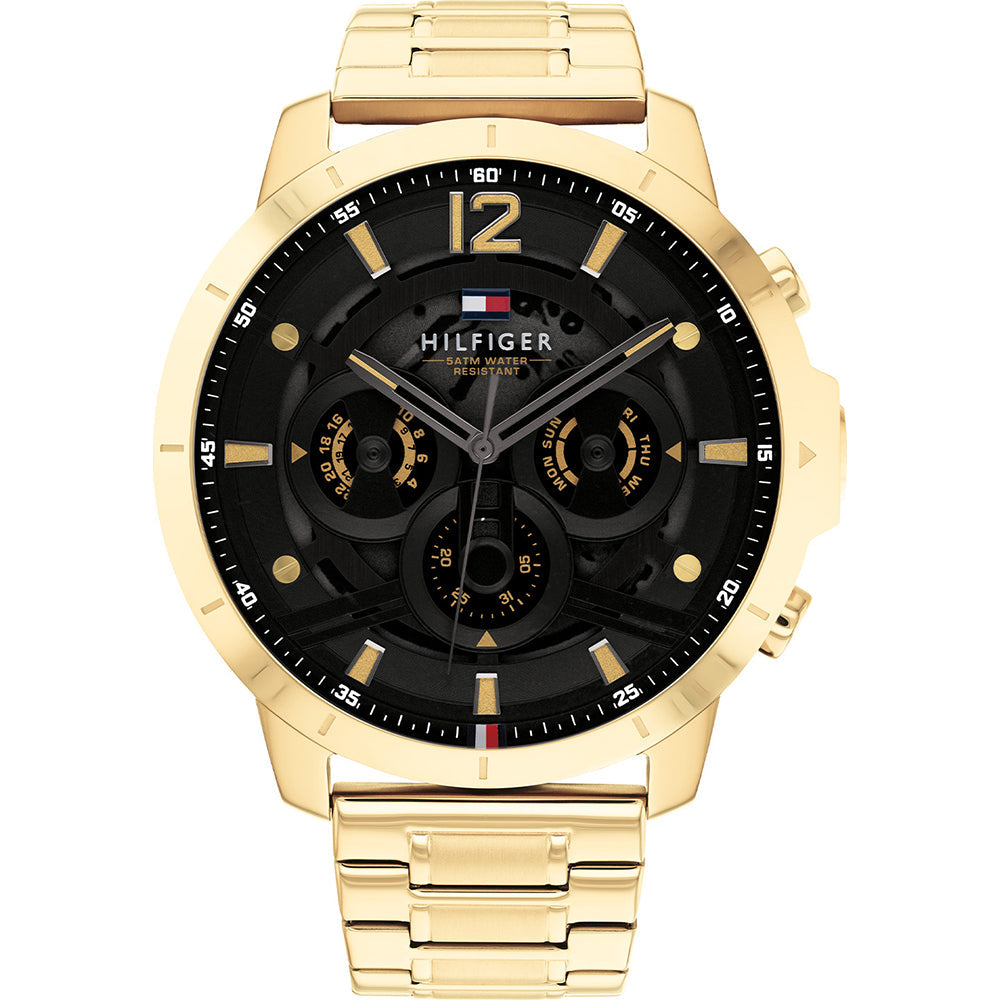 Tommy Hilfiger Gold Steel Black Dial Men's Watch  1710511 - Kiwi Watches