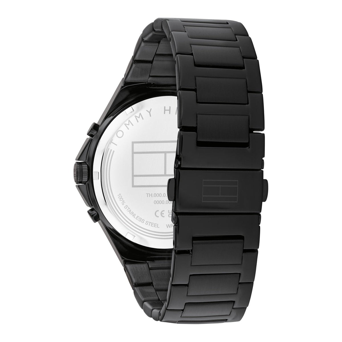Tommy Hilfiger Justin Chronograph Black Dial Black Steel Strap Men's Watch  1792055