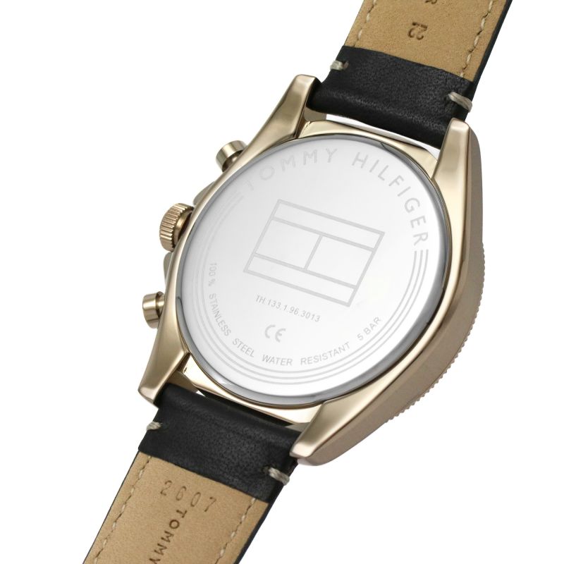 Tommy Hilfiger Parker Chronograph Black Dial Brown Leather Strap Watch For Men - 1791836 1791836 - Image 5