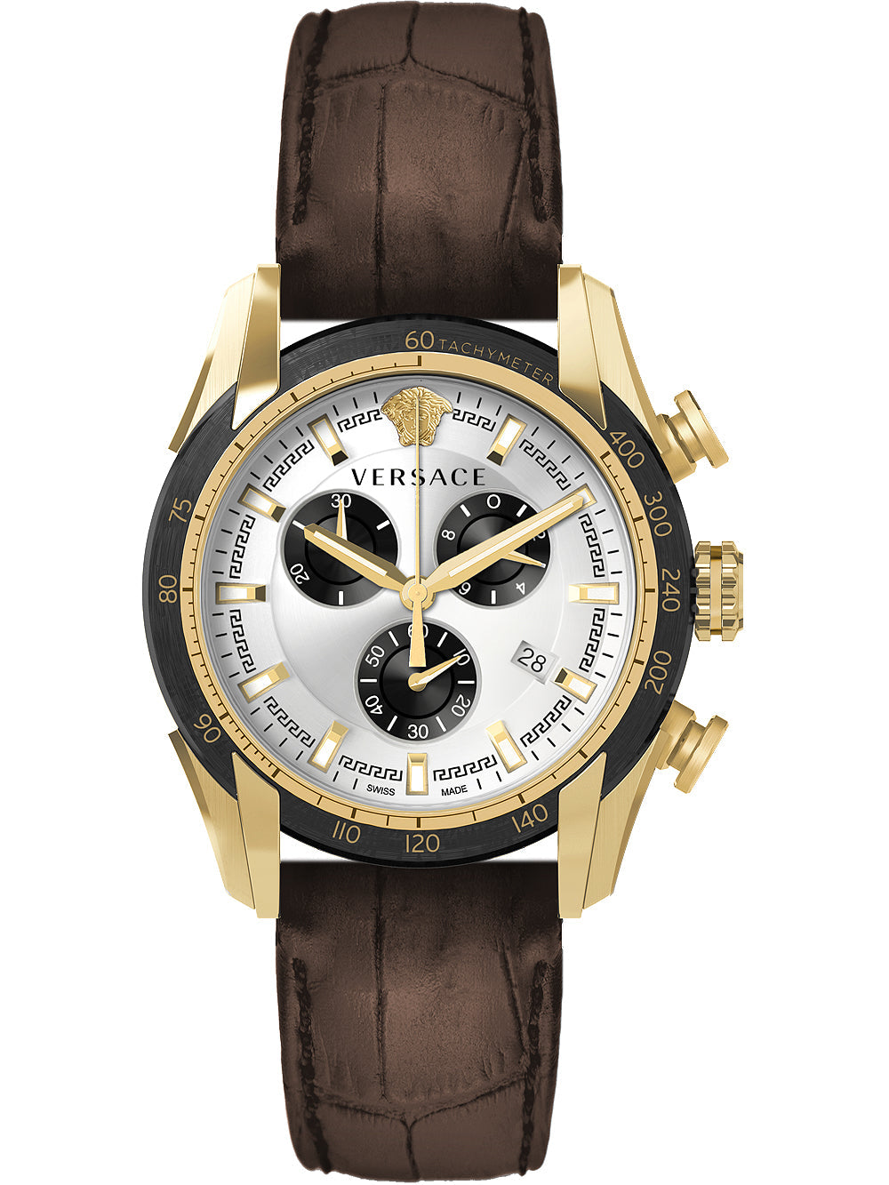 Versace V-Ray Brown Leather Strap Men's Watch  VE2I00221 - Dawson Watches