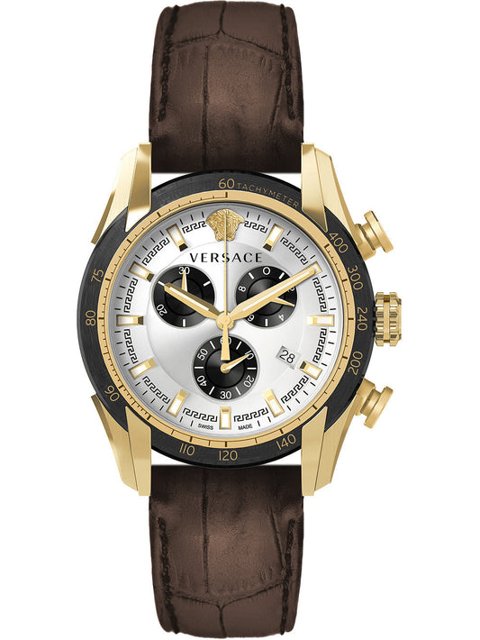 Versace V-Ray Brown Leather Strap Men's Watch  VE2I00221 - Dawson Watches