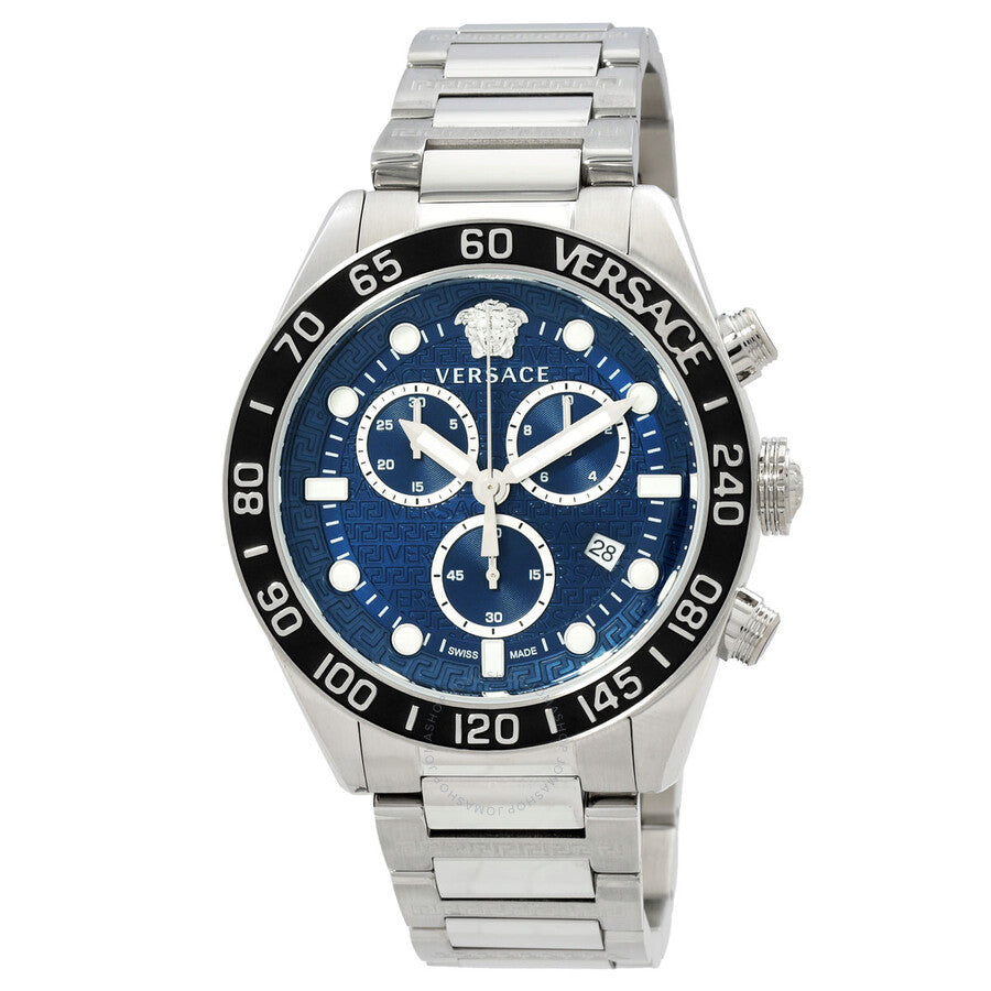Versace Greca Dome Chronograph Quartz Blue Dial Men's Watch VE6K00323 - Kiwi Watches