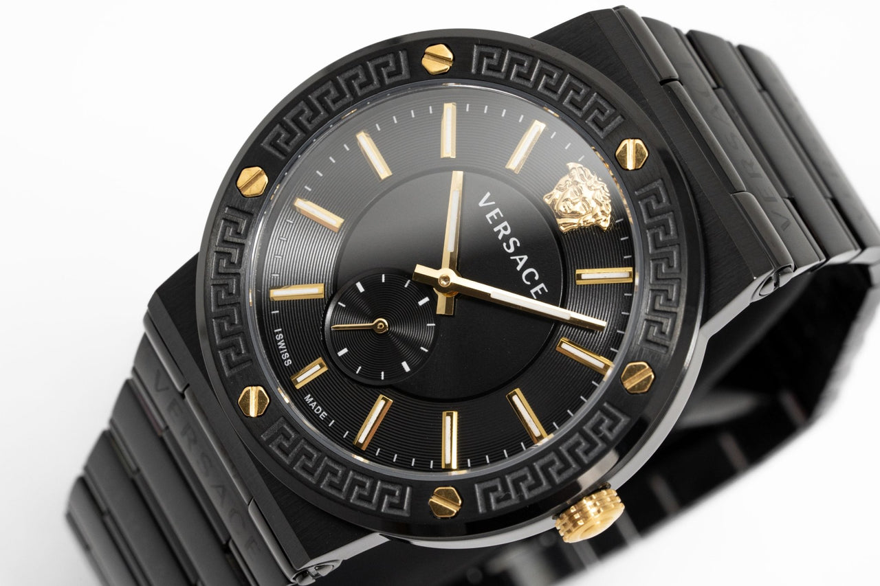 Versace Greca Logo-VI Black Stainless Steel Men's Watch VEVI00620