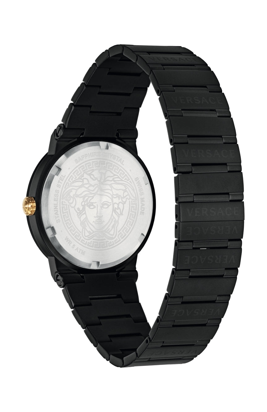 Versace Greca Logo-VI Black Stainless Steel Men's Watch VEVI00620