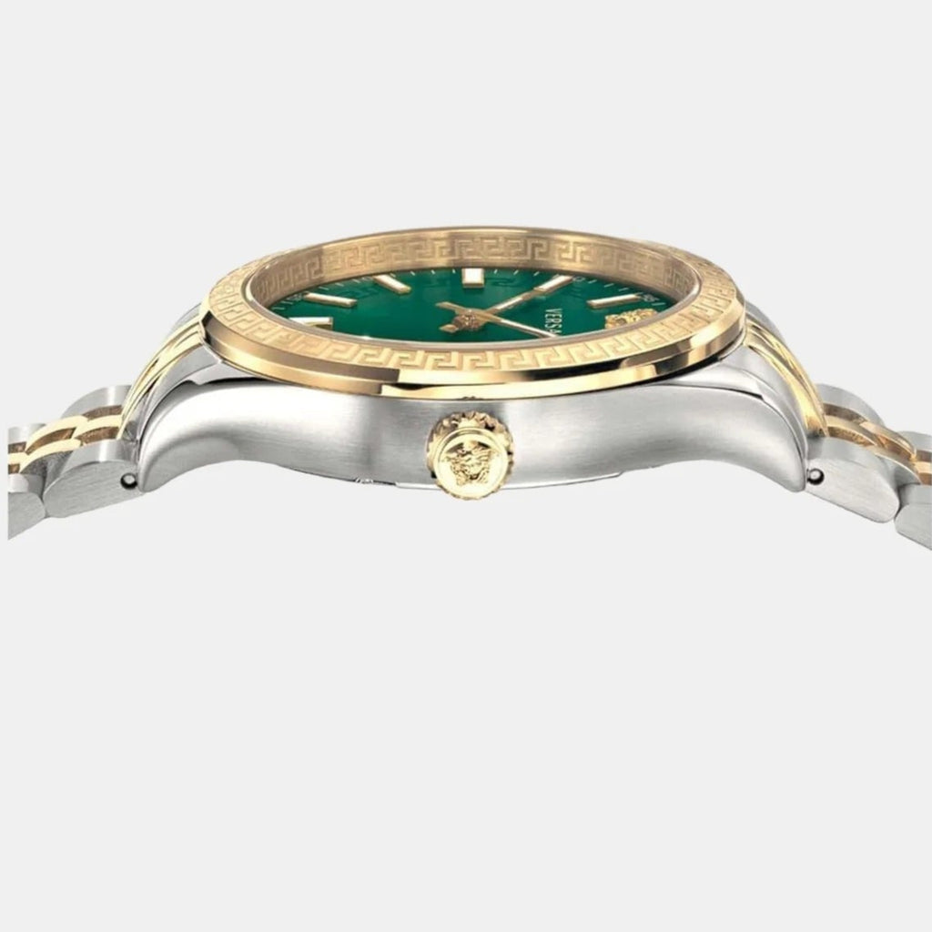 Versace Hellenyium Quartz Green Dial Two Tone Steel Strap Women's Watch - VEHU00420