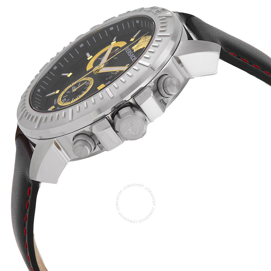 Versace New Chrono Quartz Black Dial Men's Watch VE2E00121 - Dawson Watches #2