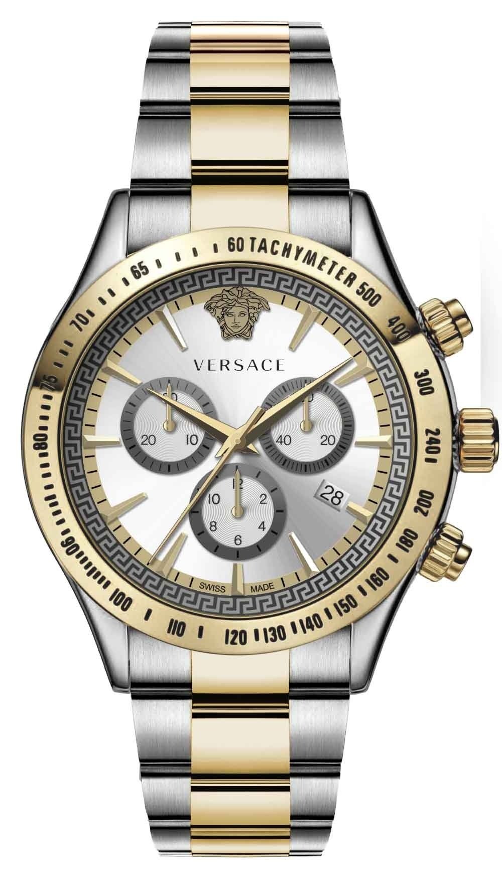 Versace Quartz Two-Tone Stainless Steel Silver Dial Men's Watch - VEV700519