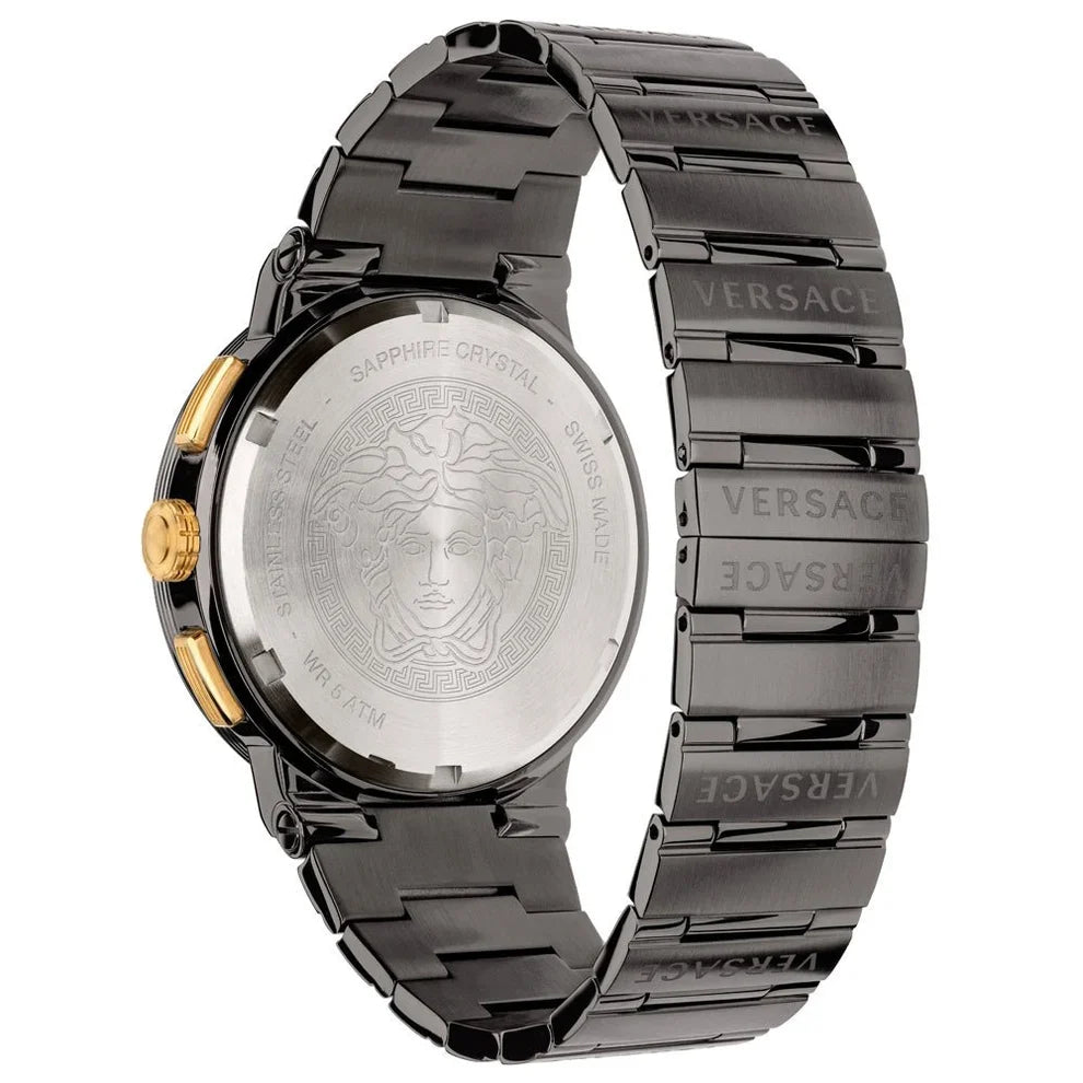 Versace Greca Logo Chronograph Quartz Grey Dial Men's Watch VEZ900521