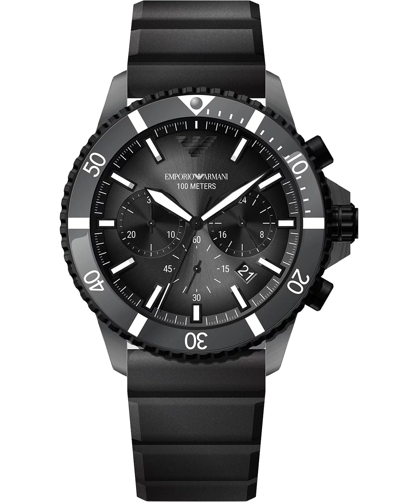 Emporio Armani Chronograph Black Silicone Men's Watch  AR11515 - Dawson Watches
