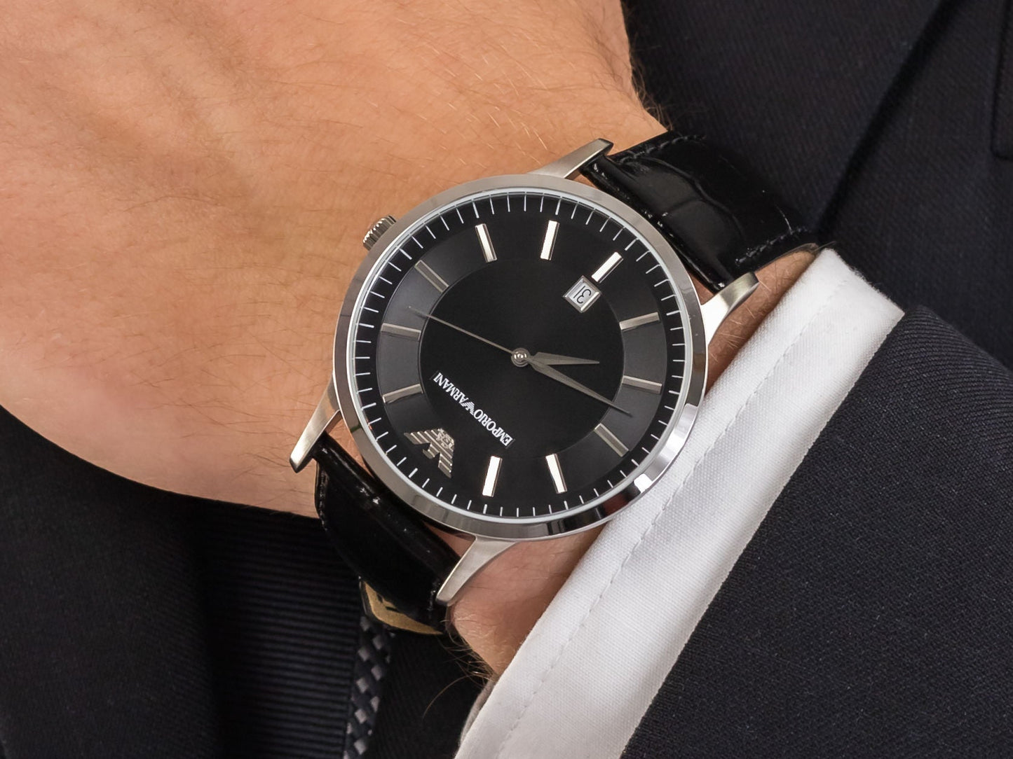 Emporio Armani Renato Quartz Black Dial Men's Watch AR11186