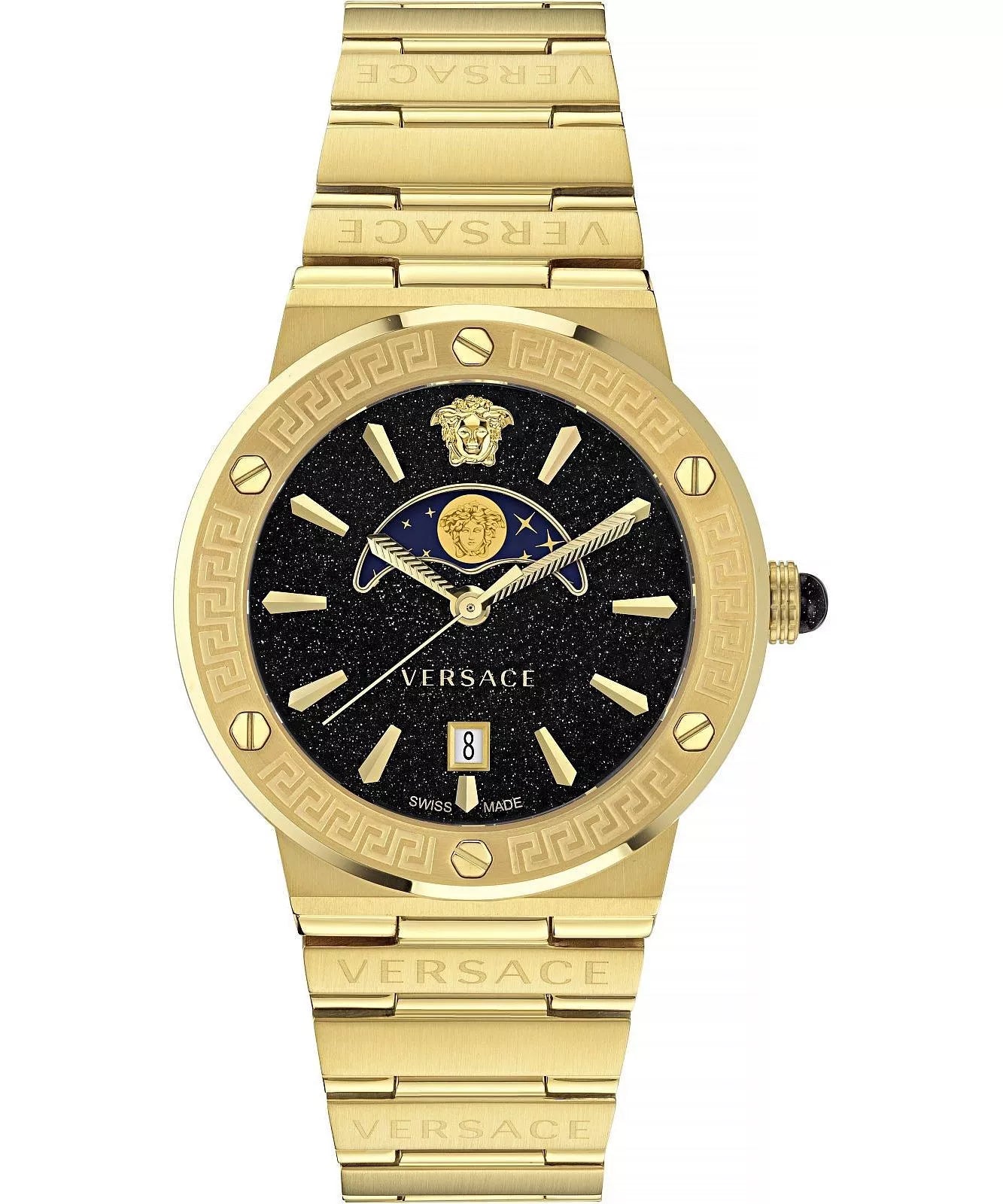 Versace Greca Logo Moonphase Gold Watch - VE7G00323